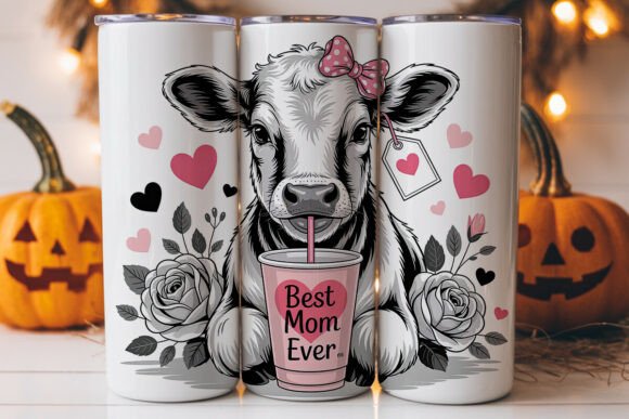 Best Mom Ever Cow Tumbler Wrap