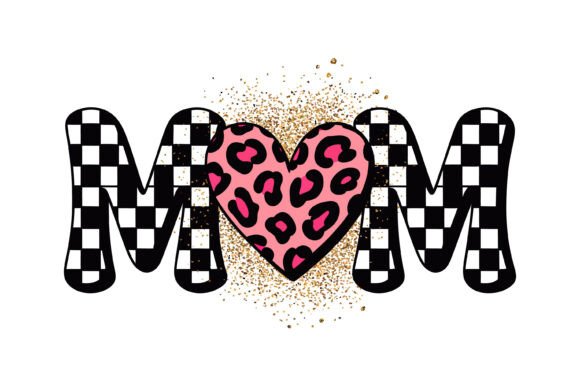 Checkered Mom Leopard Heart