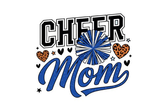 Cheer Mom Blue Pom Design