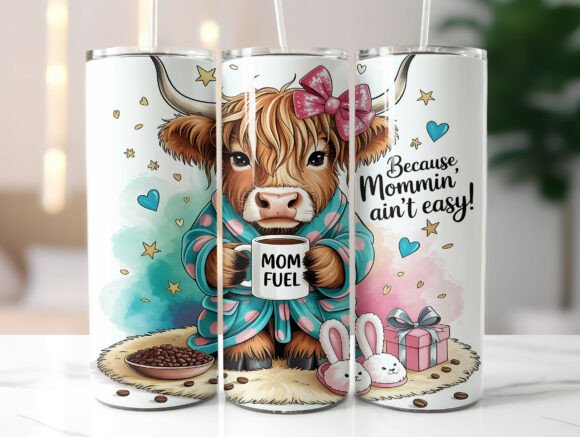 Coffee Lover Highland Cow Mom Tumbler
