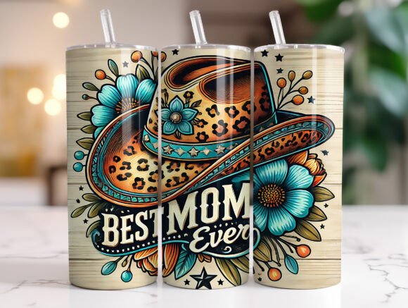 Cowgirl Best Mom Ever 20 Oz Tumbler Wrap