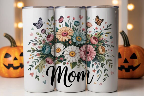 Elegant Floral Mom Tumbler Wrap