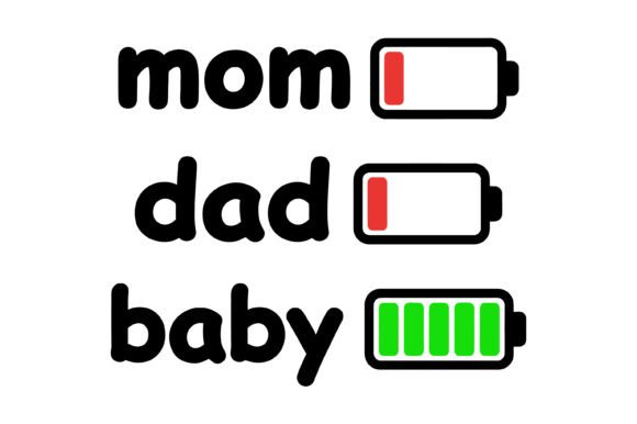 Mom Dad Baby Battery Status