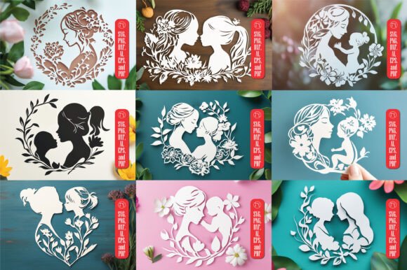 Paper Cut Mother’s Day SVG Bundle