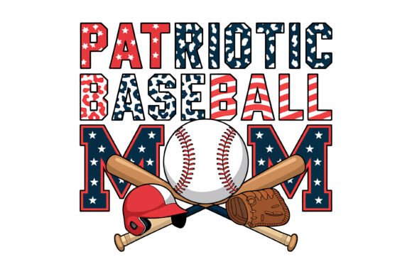 Patriotic Baseball Mom Design