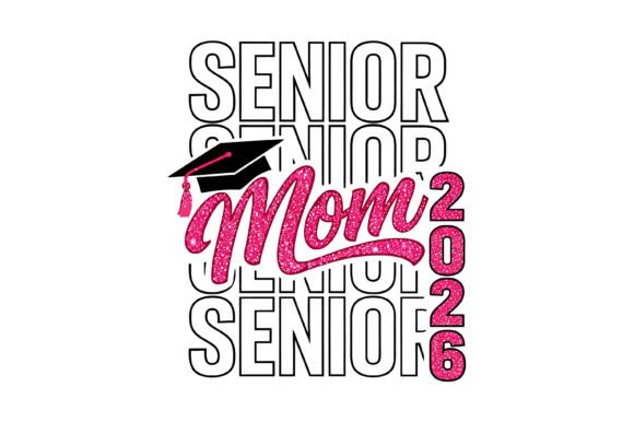 Senior Mom Pink Glitter 2026