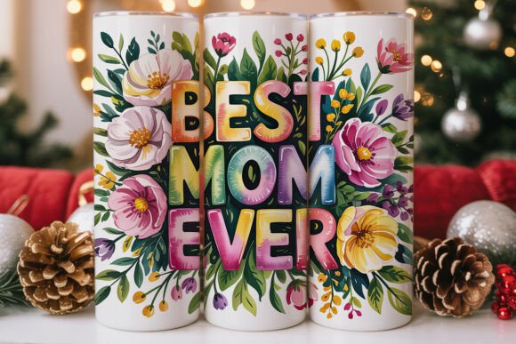 Watercolor Floral Best Mom Ever Tumbler